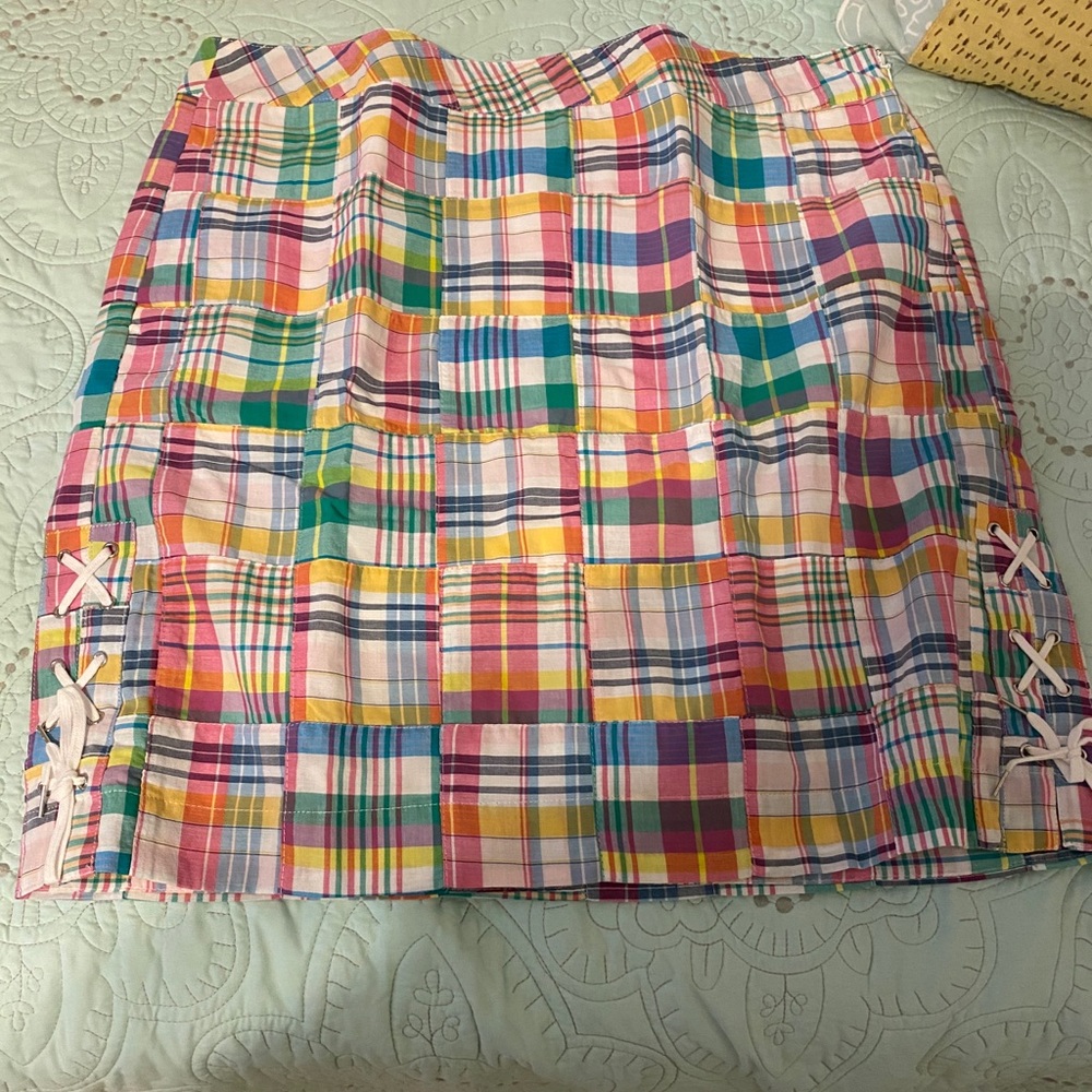 NEW PICTURES! NWT Talbots Madras Skirt with